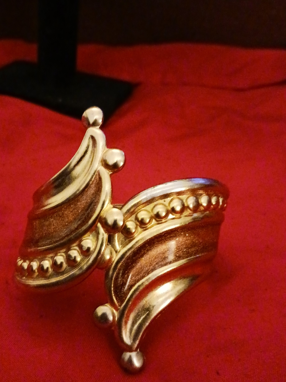 Gold-Tone Statement Cuff Bracelet with Copper Accents